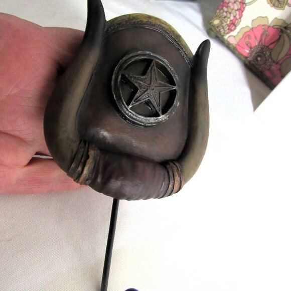 NEW WESTERN DECOR HORNS+STAR WALL, DOOR HOOK, CERAMIC + METAL, 10 AVAILABLE - Picture 5 of 8